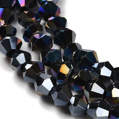 Transparent Electroplate Glass Beads Strands GLAA-F029-4mm-A02-1