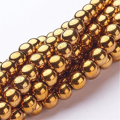Non-Magnetic Synthetic Hematite Beads Strands G-G091-8mm-1-1