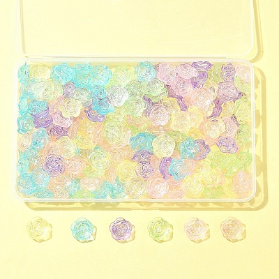 180Pcs 6 Colors Transparent Acrylic Beads OACR-FS0001-91-1