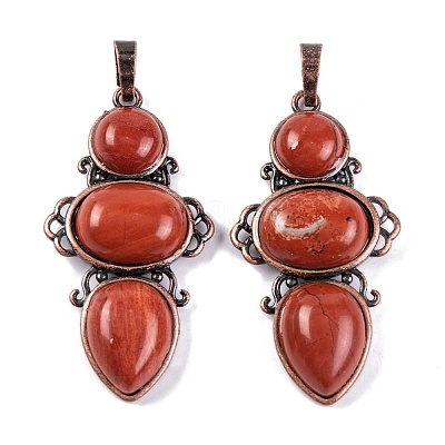 Natural Red Jasper Pendants G-Q158-04-09-1