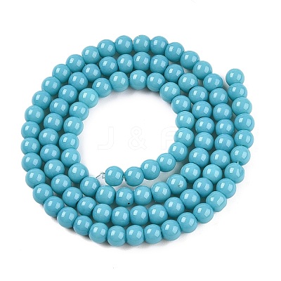 Opaque Solid Color Glass Beads Strands GLAA-T032-P4mm-13A-1