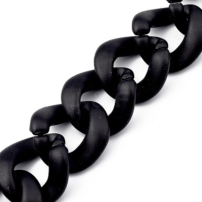 Handmade Spray Painted CCB Plastic Curb Chains AJEW-JB00737-01-1