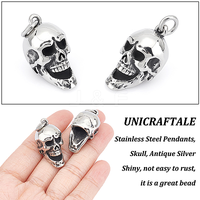 4Pcs 304 Stainless Steel Pendants STAS-UN0043-82-1