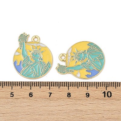 Alloy Enamel Pendants ENAM-V001-02B-G-1