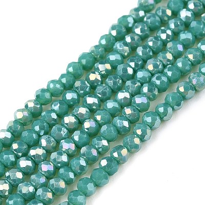 Electroplate Glass Beads Strands X-EGLA-A044-P1mm-B31-1