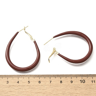 Brass Teardrop Hoop Earrings EJEW-A121-12A-G-1