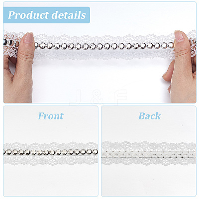 Polyester Lace Rivets Ribbon OCOR-GF0006-09A-1