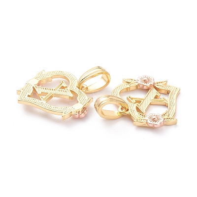 Real 18K Gold Plated Brass  Pendants KK-J042-43G-X-1
