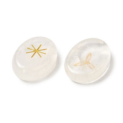13Pcs Natural Quartz Crystal Rune Stone G-C095-02B-1
