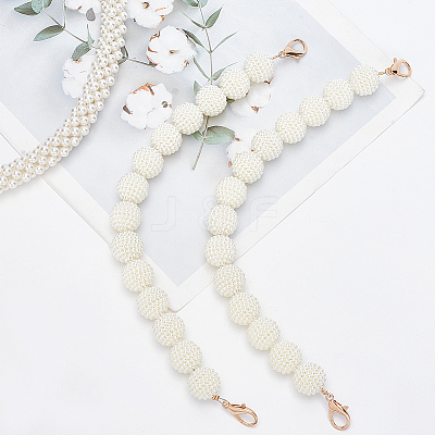 Plastic Imitation Pearl Berry Beaded Chain Bag Handles FIND-WH0111-205-1