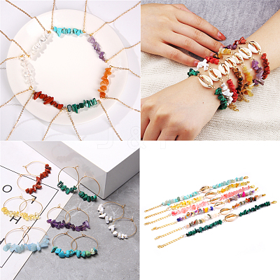 Synthetic Turquoise Chip Bead Strands G-CJ0001-09-1