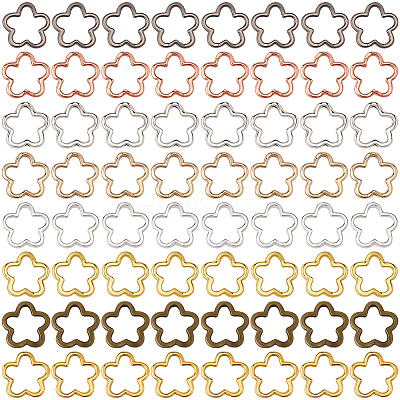 80Pcs 8 Styles Zinc Alloy Bead Frame FIND-SP0020-75-1