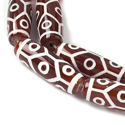 Rice Shape Tibetan Style dZi Beads Strands G-A269-A15-01-1