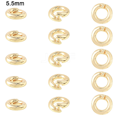 10Pcs Brass Locking Jump Rings KK-YW0003-96A-G-1