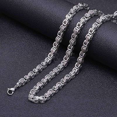 7mm Stainless Steel Byzantine Chain Necklaces FS-WG56795-103-1