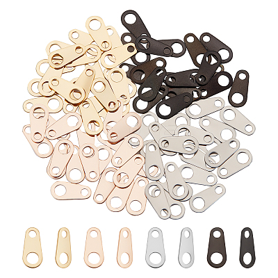 80Pcs 4 Colors 304 Stainless Steel Chain Tabs STAS-UN0030-86-1