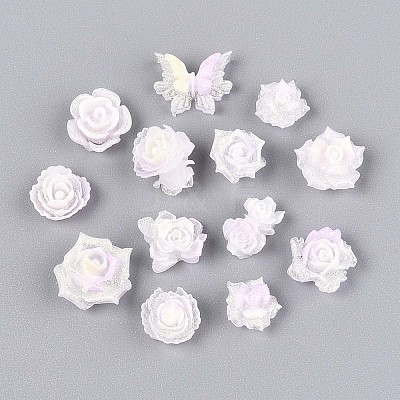 Luminous Flower Resin Cabochons CRES-T025-10H-1