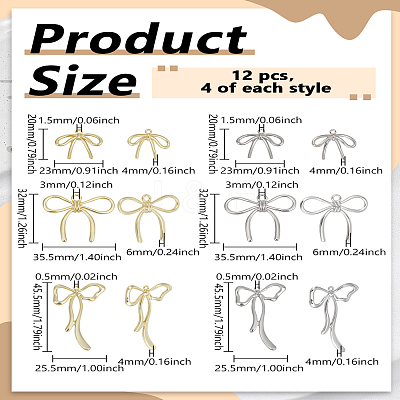 12Pcs 3 Styles Alloy Pendants FIND-LP0005-88-1