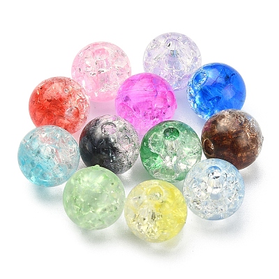 360Pcs 12 Colors Transparent Crackle Acrylic Beads CACR-YW0001-02-1