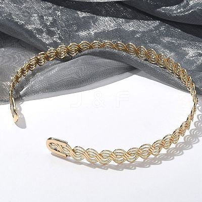 Iron Open Cuff Choker Necklaces for Women NJEW-M085-01G-1