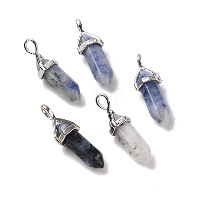 Natural Blue Spot Jasper Pointed Pendants G-K329-42P-1