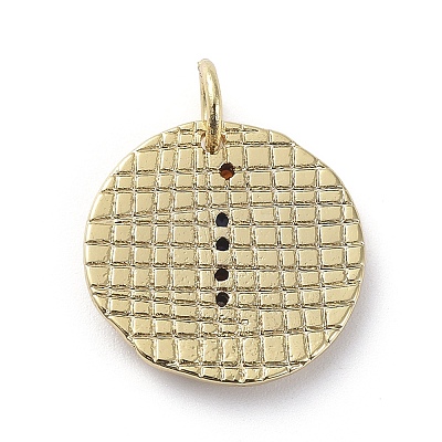 Brass Micro Pave Cubic Zirconia Pendants X-ZIRC-G157-03F-01G-1