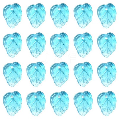 Autumn Theme Two-Tone Transparent Glass Charms GLAA-YW0001-53B-1