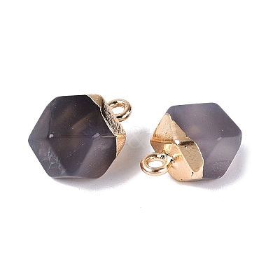 Natural Grey Agate Pendants G-N359-18G-04-1