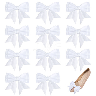12Pcs Bowknot Polyester Shoe Buckle Clips HJEW-HY00142-1