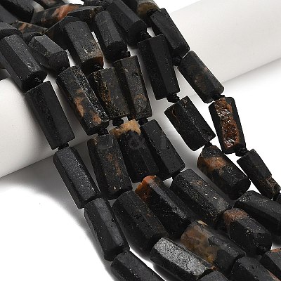Natural Black Tourmaline Beads Strands G-F716-01-B01-1