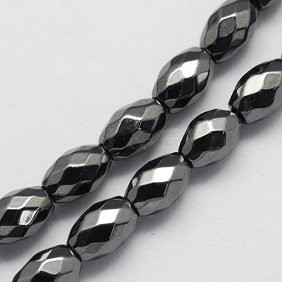 Non-magnetic Synthetic Hematite Beads Strands G-Q907-6x4mm-1