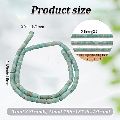 2 Strands Natural Amazonite Beads Strands G-PA0001-52-1