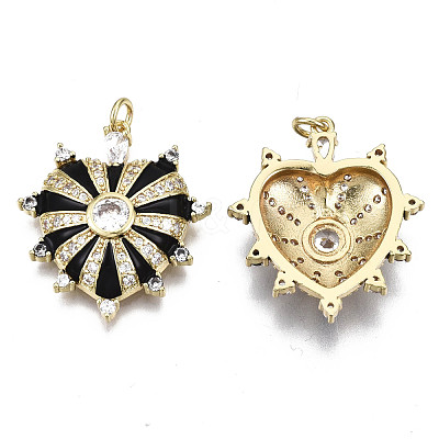 Brass Micro Pave Cubic Zirconia Pendants ZIRC-N039-055A-NF-1