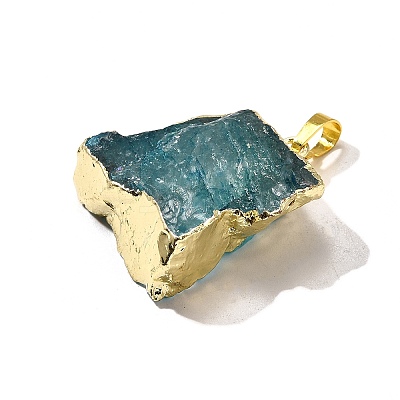 Raw Rough Natural Dyed Quartz Crystal Pendants G-G895-05LG-M-1