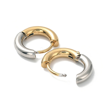 Ion Plating(IP) Two Tone 304 Stainless Steel Huggie Hoop Earrings EJEW-A106-01A-1