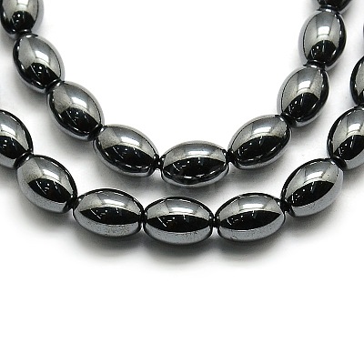 Non-magnetic Synthetic Hematite Oval Beads Strands G-F161-32B-1