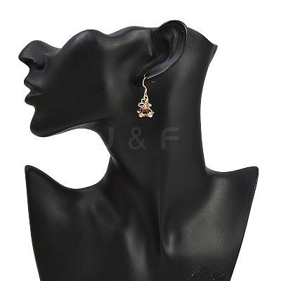 Christmas Theme Alloy Rhinestone Dangle Earrings EJEW-JE06627-03-1