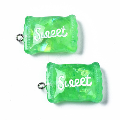 Transparent Resin Pendants X-RESI-S356-54A-02-1