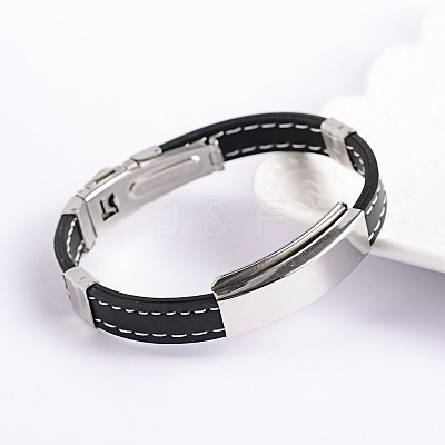 Trendy Unisex PU Leather Cord Bracelets BJEW-E260-05P-1