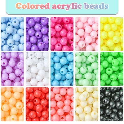 15 Colors Plastic Beads MACR-FS0001-79-1