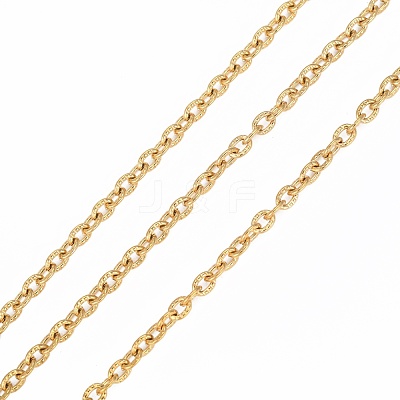 3.28 Feet Ion Plating(IP) 304 Stainless Steel Textured Cable Chains X-CHS-H012-01G-1