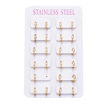 304 Stainless Steel Huggie Hoop Earrings EJEW-L252-043B-G-1