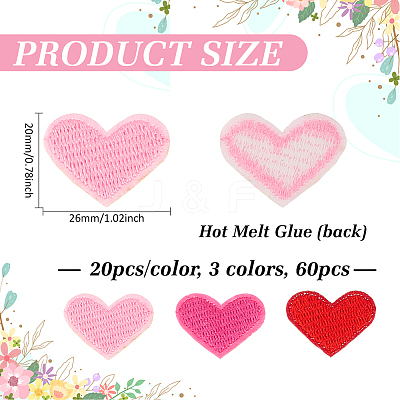 60Pcs 3 Colors Computerized Embroidery Cloth Iron on/Sew on Patches DIY-MA0007-06-1