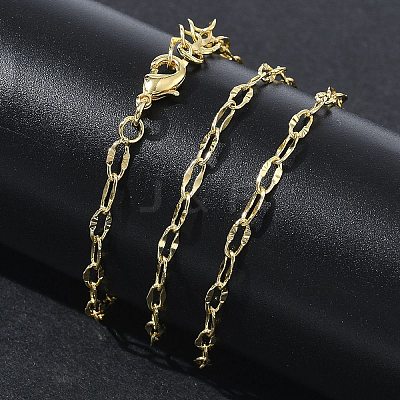 3MM Brass Textured Dapped Chain Necklaces for Women KK-CBA4FD4-01G-1