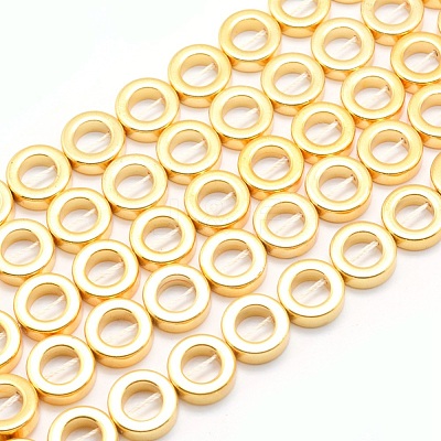 Electroplate Non-magnetic Synthetic Hematite Beads Strands G-L485-24-G-1