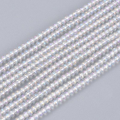 Electroplate Glass Beads Strands X-EGLA-I013-2mm-AB01-1