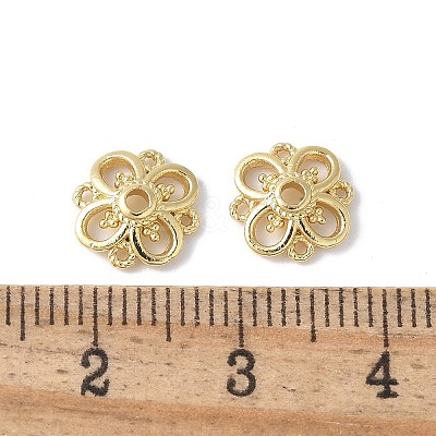Flower Brass Bead Caps KK-F892-34G-09-1
