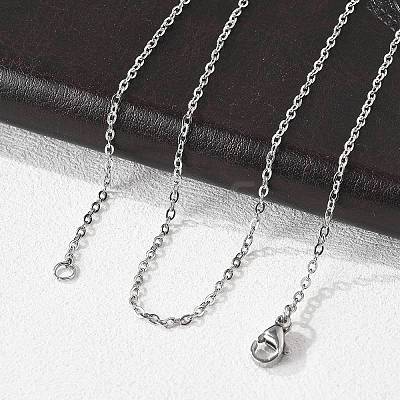 Tarnish Resistant Classic Plain 304 Stainless Steel Mens Womens Cable Chain Necklaces STAS-M174-025P-1