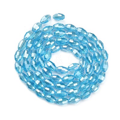 Glass Beads Strands X-GC6X9MMC20Y-AB-1