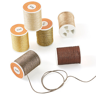 6Rolls 6 Colors Polyester Metallic Thread OCOR-TA0002-82B-1